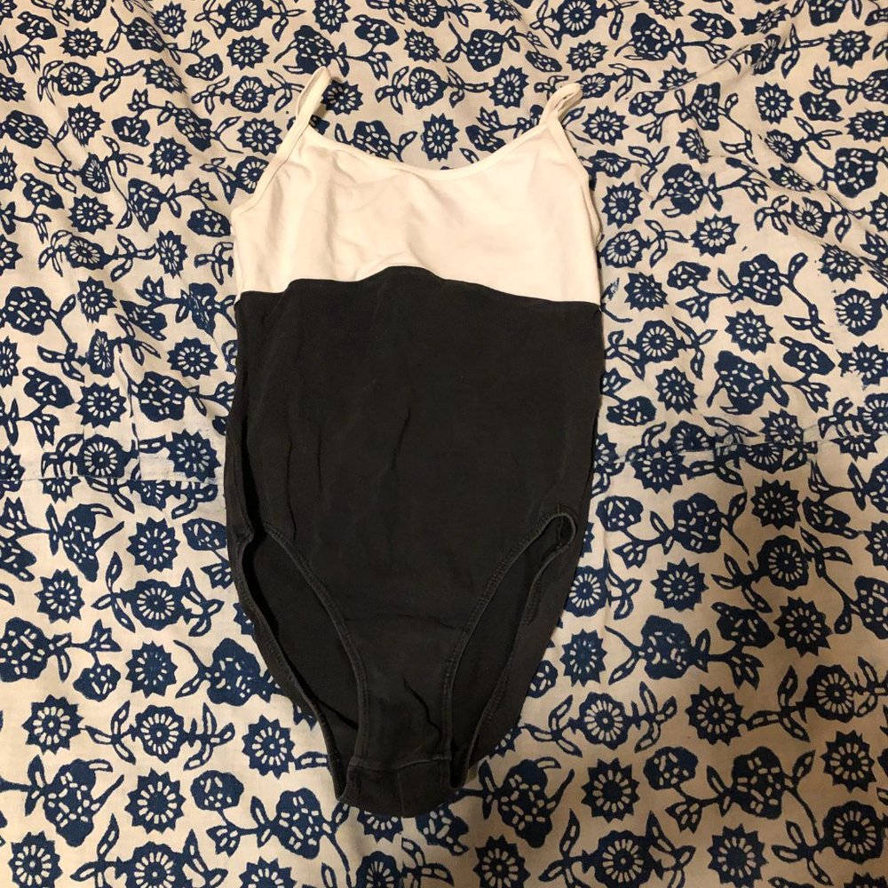 black and white Sansha small leotard/bodysuit